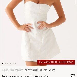 Pepper Mayo White Mini Dress